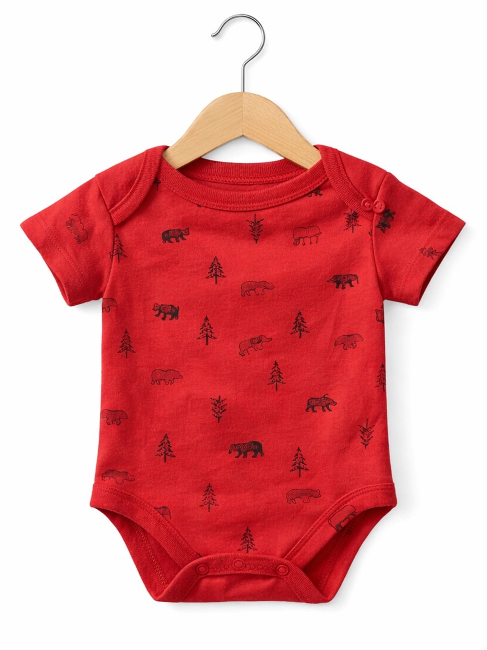 10/$15 Carter's Red Bodysuit - Black Bears Forest Size 3 Months